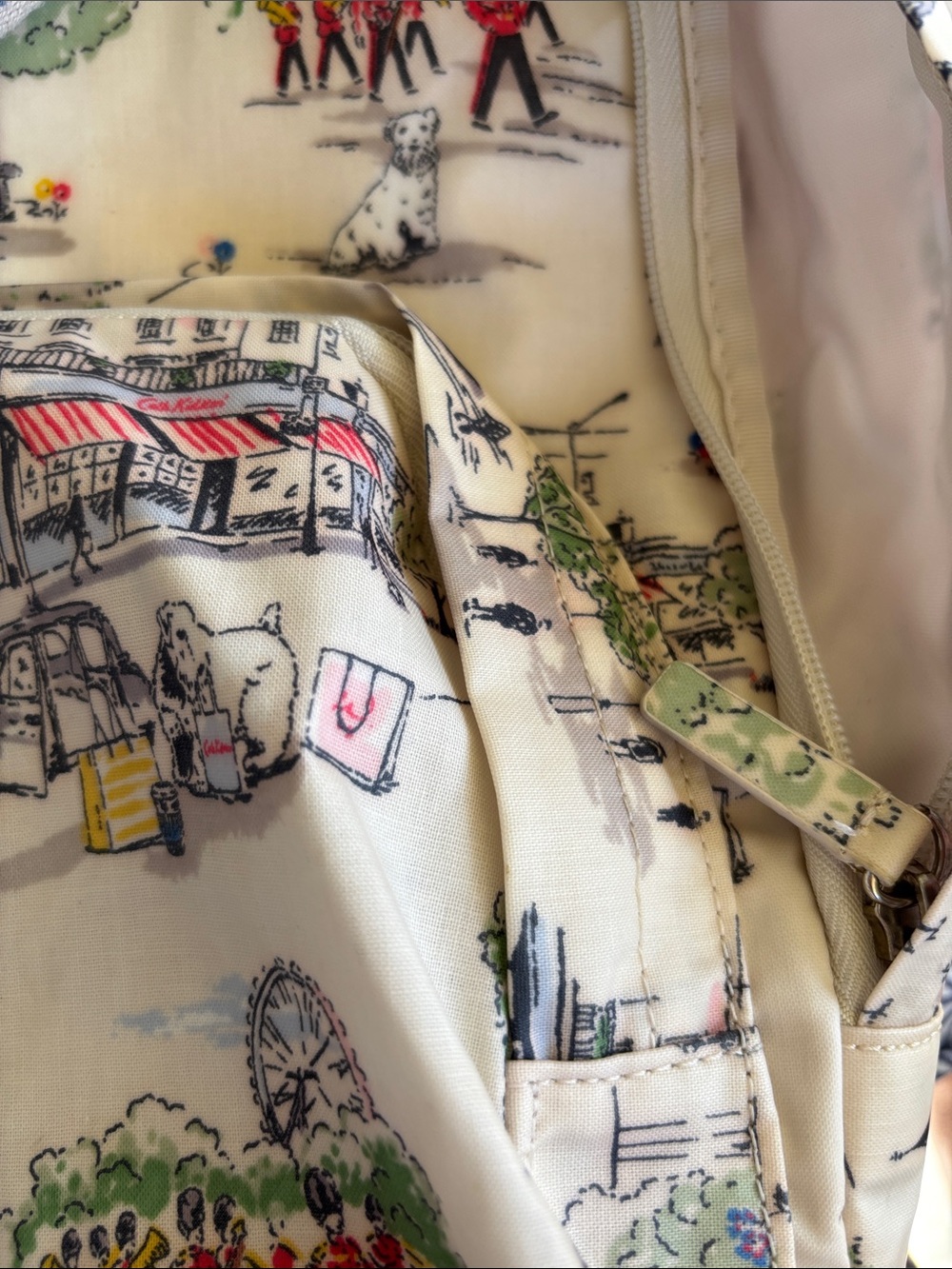 Cath Kidston Mattbackpack featuring whimsical Billie Town print. - Picture 8 of 10